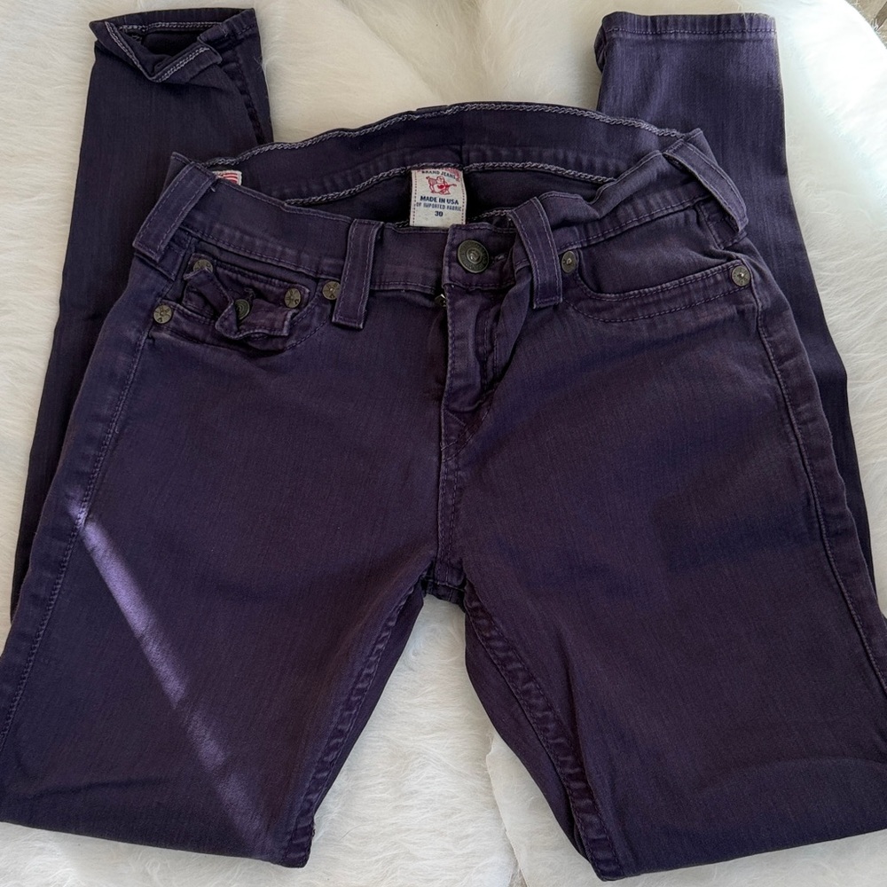 True Religion Women's Deep Purple Skinny Jeans